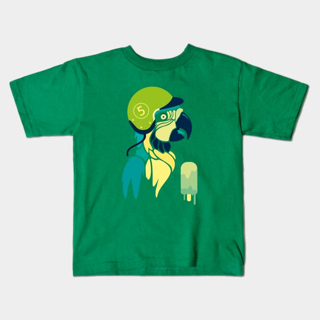 Summer Parrot Kids T-Shirt by LetterQ